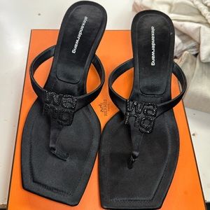 Alexander Wang Black Logo Kitten Heel
